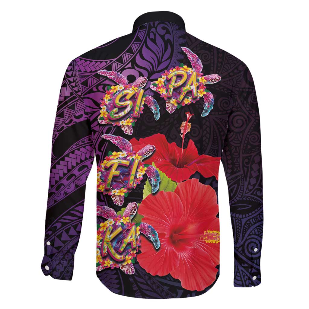 Pasifika Festival Family Matching Tank Maxi Dress and Hawaiian Shirt Plumeria Turtles with Hibiscus - Polynesian Art Tattoo Purple Color