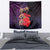 Pasifika Festival Tapestry Plumeria Turtles with Hibiscus - Polynesian Art Tattoo Purple Color