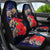 Pasifika Festival Car Seat Cover Plumeria Turtles with Hibiscus - Polynesian Art Tattoo Dark Navy Color
