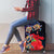 Pasifika Festival Luggage Cover Plumeria Turtles with Hibiscus - Polynesian Art Tattoo Dark Navy Color