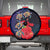 Pasifika Festival Spare Tire Cover Plumeria Turtles with Hibiscus - Polynesian Art Tattoo Dark Navy Color