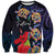 Pasifika Festival Sweatshirt Plumeria Turtles with Hibiscus - Polynesian Art Tattoo Dark Navy Color