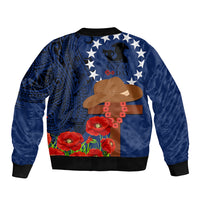 Cook Island ANZAC Day Bomber Jacket Soldier Paying Respect We Shall Remember Them LT03 - Polynesian Pride