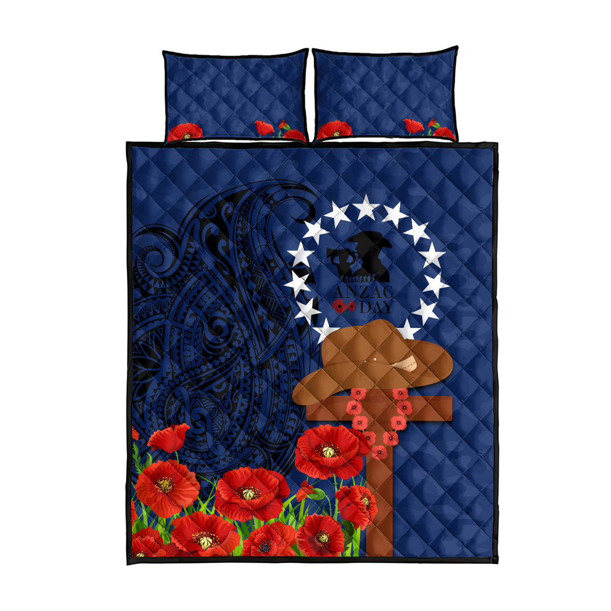 Cook Islands ANZAC Day Quilt Bed Set Soldier Paying Respect We Shall Remember Them LT03 - Polynesian Pride