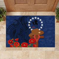 Cook Islands ANZAC Day Rubber Doormat Soldier Paying Respect We Shall Remember Them LT03 - Polynesian Pride