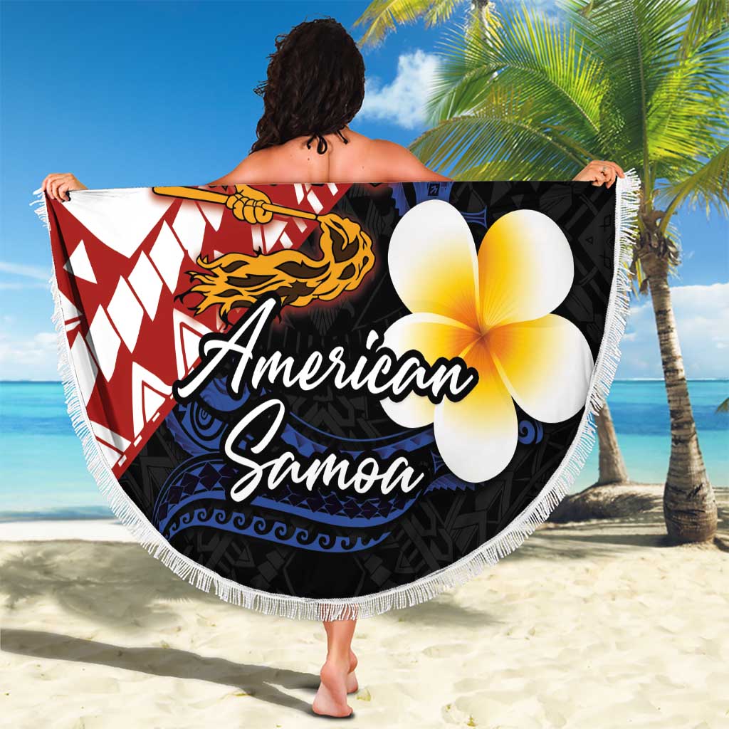 American Samoa Flag Day Beach Blanket Polynesian Tatau Art and Plumeria