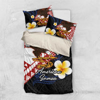American Samoa Flag Day Bedding Set Polynesian Tatau Art and Plumeria