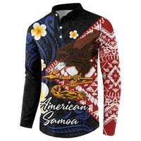 American Samoa Flag Day Button Sweatshirt Polynesian Tatau Art and Plumeria