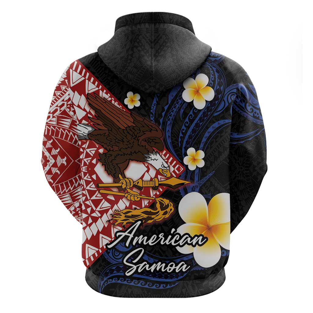 American Samoa Flag Day Hoodie Polynesian Tatau Art and Plumeria