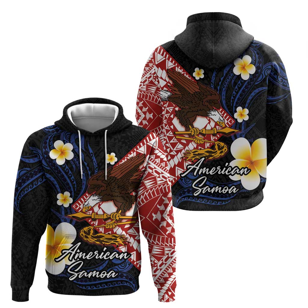 American Samoa Flag Day Hoodie Polynesian Tatau Art and Plumeria