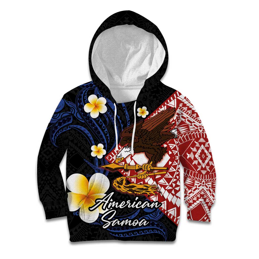American Samoa Flag Day Kid Hoodie Polynesian Tatau Art and Plumeria