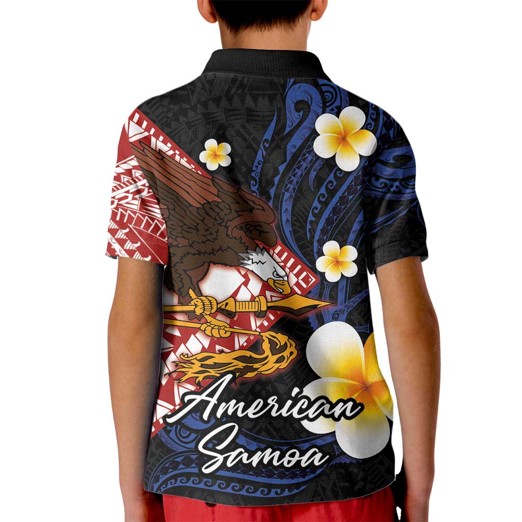 American Samoa Flag Day Kid Polo Shirt Polynesian Tatau Art and Plumeria