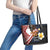 American Samoa Flag Day Leather Tote Bag Polynesian Tatau Art and Plumeria