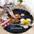 American Samoa Flag Day Round Carpet Polynesian Tatau Art and Plumeria