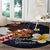 American Samoa Flag Day Round Carpet Polynesian Tatau Art and Plumeria