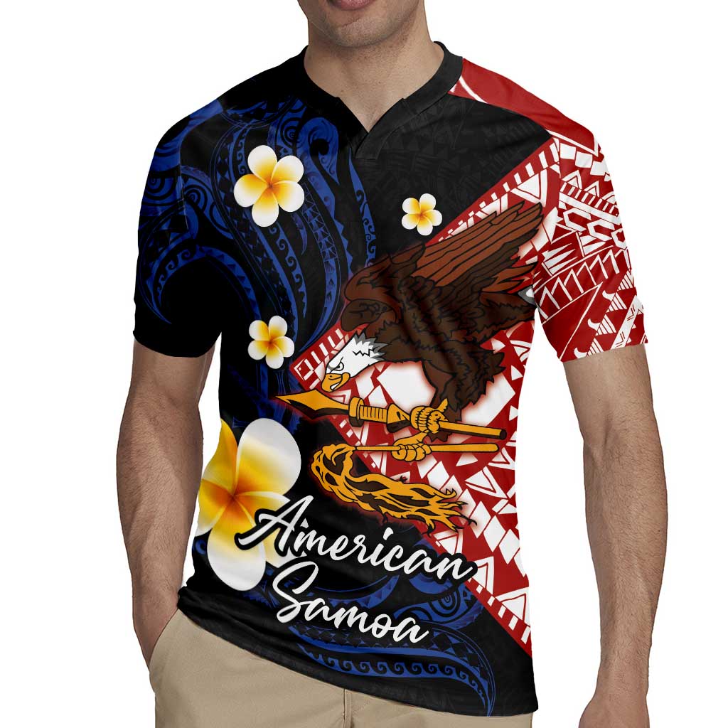 American Samoa Flag Day Rugby Jersey Polynesian Tatau Art and Plumeria