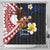 American Samoa Flag Day Shower Curtain Polynesian Tatau Art and Plumeria