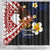 American Samoa Flag Day Shower Curtain Polynesian Tatau Art and Plumeria