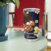 American Samoa Flag Day Tumbler Cup Polynesian Tatau Art and Plumeria
