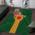 Manuʻa Islands Area Rug Polynesian Style with Rooster Tattoo and Tropical Plants