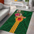 Manuʻa Islands Area Rug Polynesian Style with Rooster Tattoo and Tropical Plants