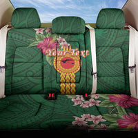 Manuʻa Islands Back Car Seat Cover Polynesian Style with Rooster Tattoo and Tropical Plants