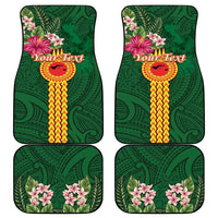 Personalised Manuʻa Islands Car Mats Polynesian Style with Rooster Tattoo and Tropical Plants LT03 - Polynesian Pride
