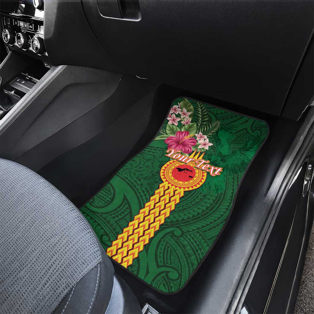 Personalised Manuʻa Islands Car Mats Polynesian Style with Rooster Tattoo and Tropical Plants LT03 - Polynesian Pride