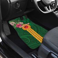 Personalised Manuʻa Islands Car Mats Polynesian Style with Rooster Tattoo and Tropical Plants LT03 - Polynesian Pride