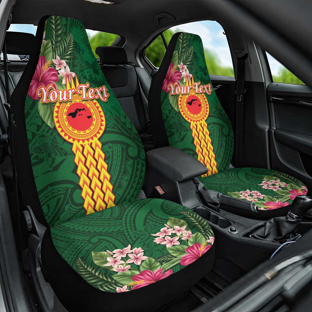 Manuʻa Islands Car Seat Cover Polynesian Style with Rooster Tattoo and Tropical Plants
