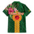 Manuʻa Islands Family Matching Summer Maxi Dress and Hawaiian Shirt Polynesian Style with Rooster Tattoo and Tropical Plants