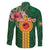 Manuʻa Islands Family Matching Summer Maxi Dress and Hawaiian Shirt Polynesian Style with Rooster Tattoo and Tropical Plants