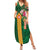 Manuʻa Islands Family Matching Summer Maxi Dress and Hawaiian Shirt Polynesian Style with Rooster Tattoo and Tropical Plants