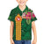 Manuʻa Islands Family Matching Summer Maxi Dress and Hawaiian Shirt Polynesian Style with Rooster Tattoo and Tropical Plants