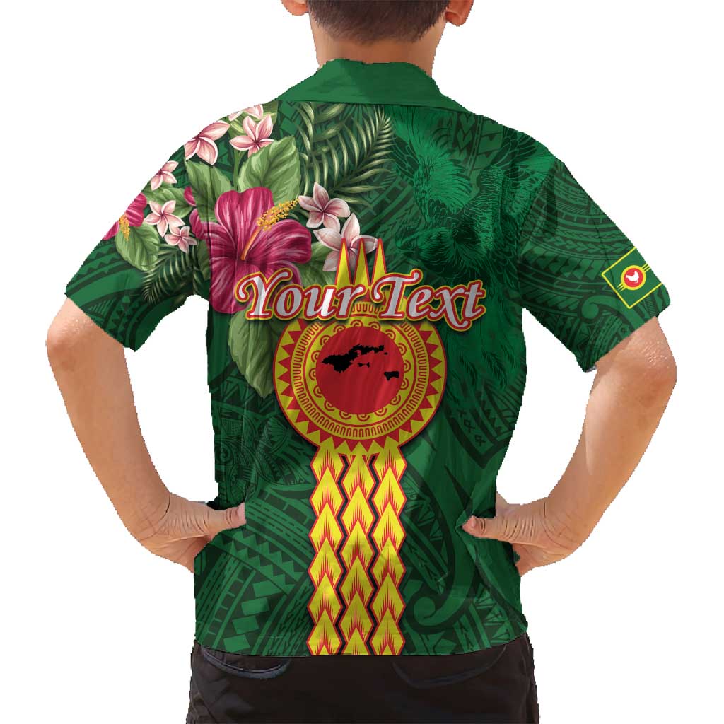 Personalised Manuʻa Islands Family Matching Tank Maxi Dress and Hawaiian Shirt Polynesian Style with Rooster Tattoo and Tropical Plants LT03 - Polynesian Pride