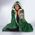 Manuʻa Islands Hooded Blanket Polynesian Style with Rooster Tattoo and Tropical Plants