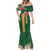 Manuʻa Islands Mermaid Dress Polynesian Style with Rooster Tattoo and Tropical Plants