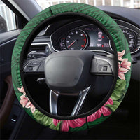 Manuʻa Islands Steering Wheel Cover Polynesian Style with Rooster Tattoo and Tropical Plants LT03 - Polynesian Pride