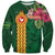 Manuʻa Islands Sweatshirt Polynesian Style with Rooster Tattoo and Tropical Plants
