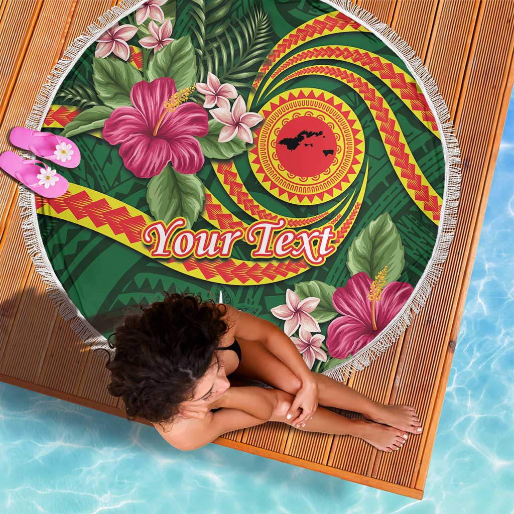 Manuʻa Islands Beach Blanket Polynesian Art Tattoo Style and Tropical Plants