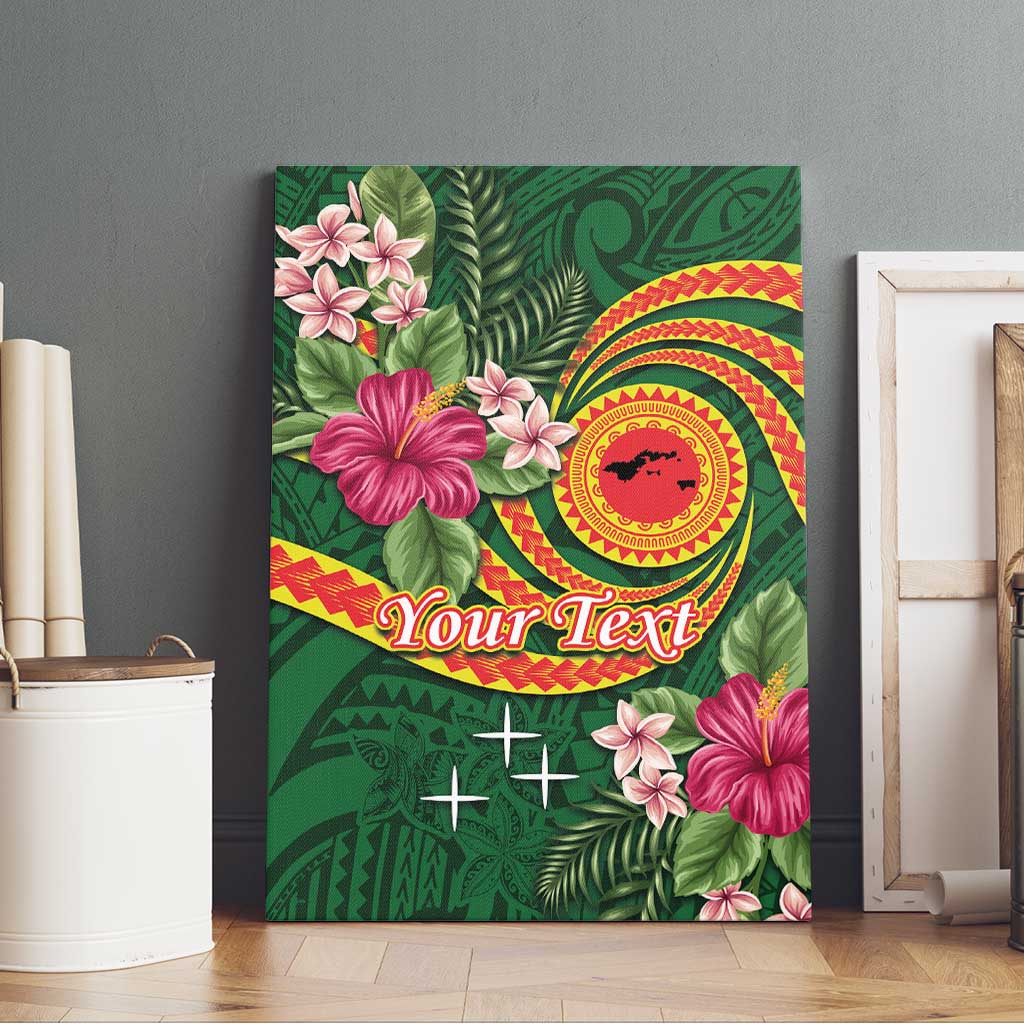 Manuʻa Islands Canvas Wall Art Polynesian Art Tattoo Style and Tropical Plants