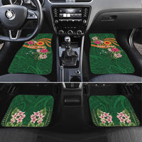 Manuʻa Islands Car Mats Polynesian Art Tattoo Style and Tropical Plants