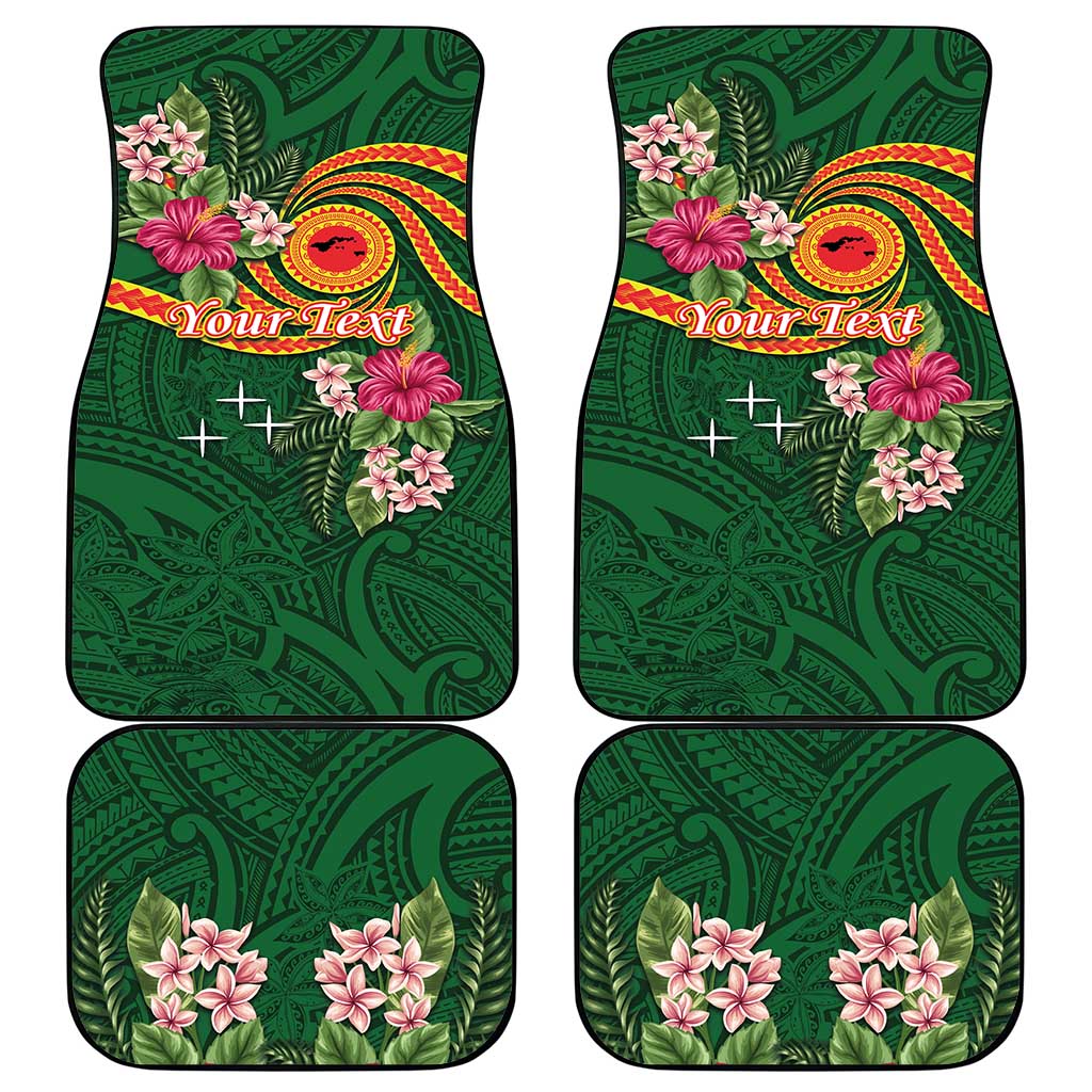 Manuʻa Islands Car Mats Polynesian Art Tattoo Style and Tropical Plants