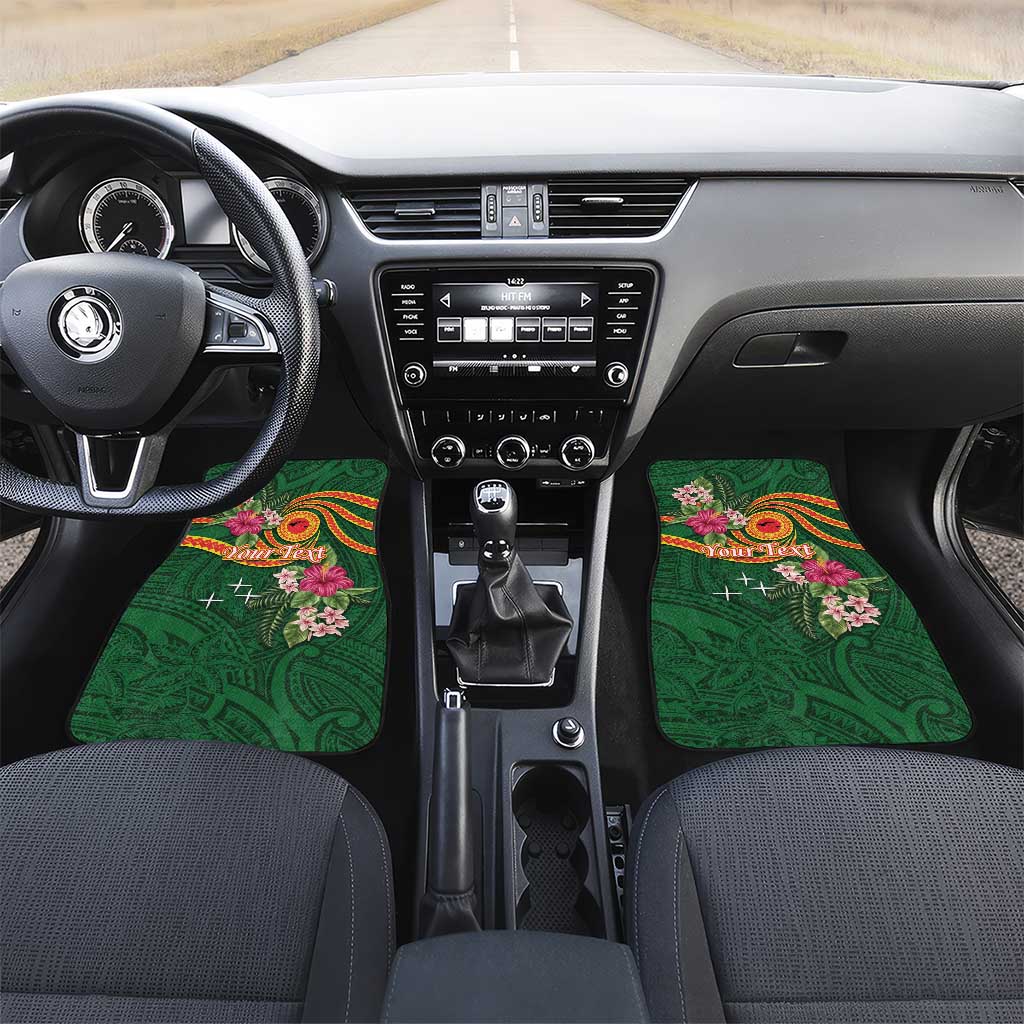 Manuʻa Islands Car Mats Polynesian Art Tattoo Style and Tropical Plants