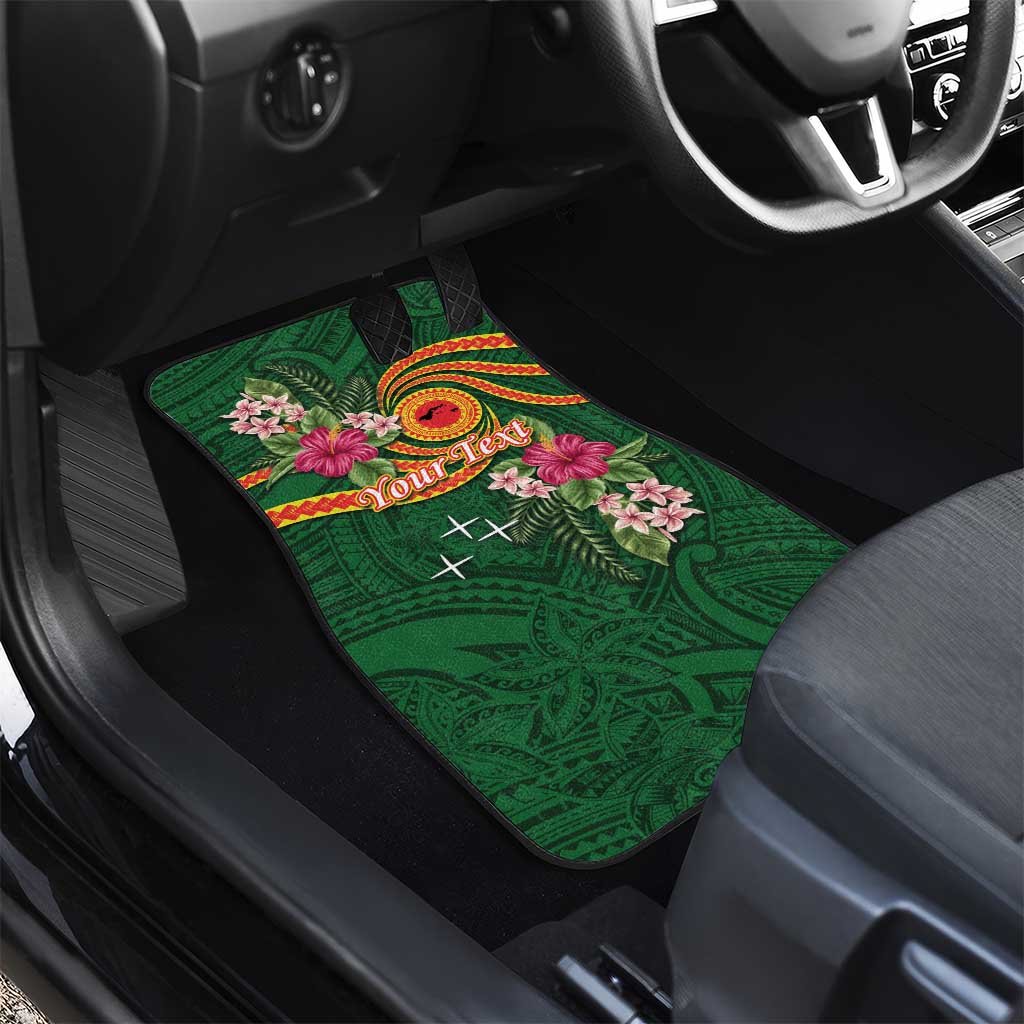 Manuʻa Islands Car Mats Polynesian Art Tattoo Style and Tropical Plants
