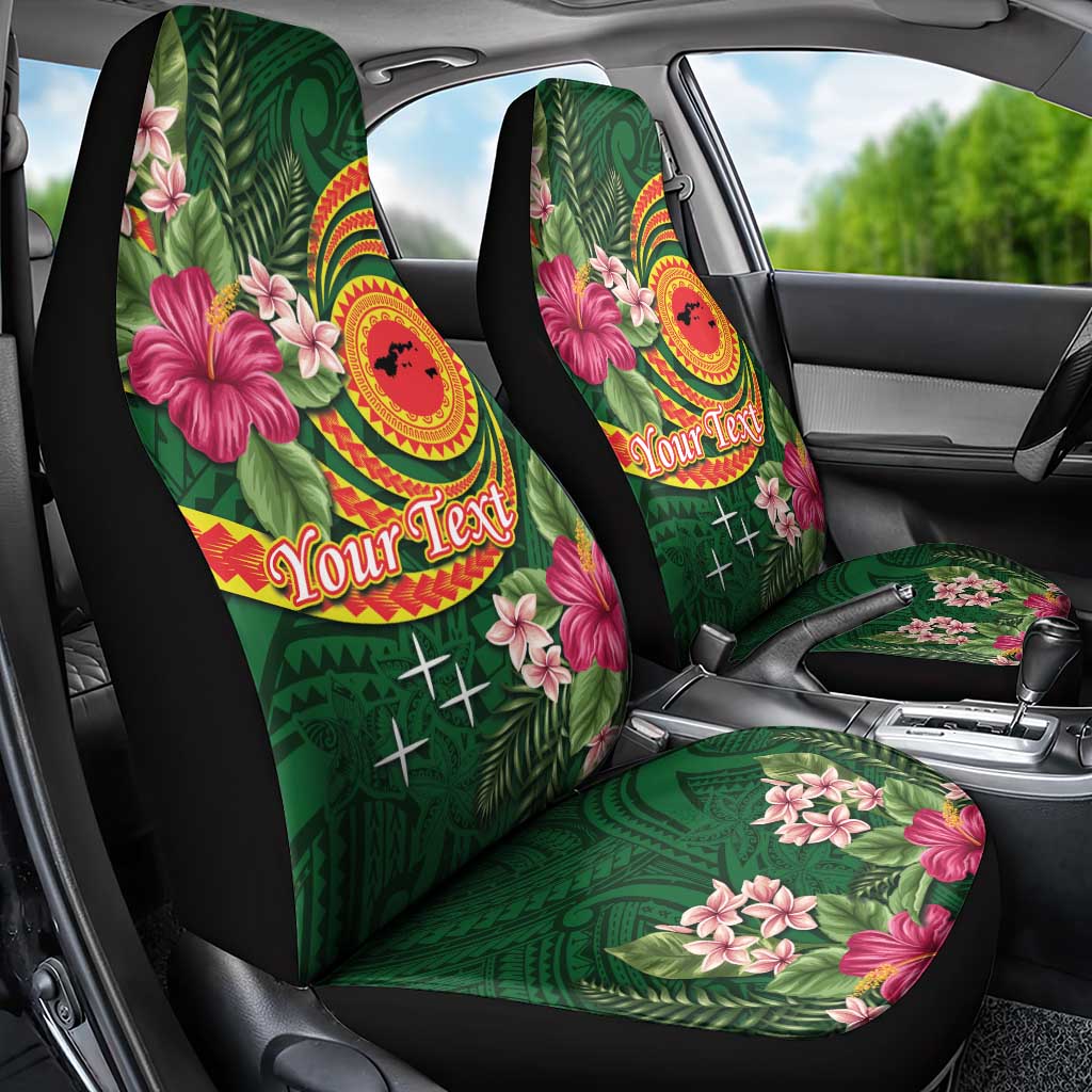 Manuʻa Islands Car Seat Cover Polynesian Art Tattoo Style and Tropical Plants
