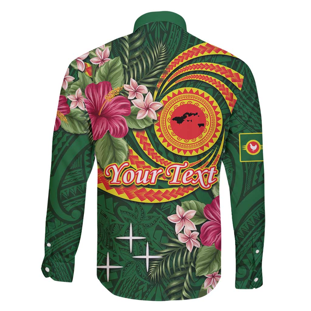 Manuʻa Islands Family Matching Off Shoulder Short Dress and Hawaiian Shirt Polynesian Art Tattoo Style and Tropical Plants