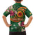 Manuʻa Islands Family Matching Short Sleeve Bodycon Dress and Hawaiian Shirt Polynesian Art Tattoo Style and Tropical Plants
