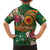 Manuʻa Islands Family Matching Summer Maxi Dress and Hawaiian Shirt Polynesian Art Tattoo Style and Tropical Plants