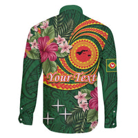 Manuʻa Islands Family Matching Summer Maxi Dress and Hawaiian Shirt Polynesian Art Tattoo Style and Tropical Plants